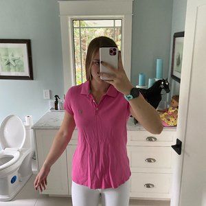 Pink lily pulitzer polo shirt